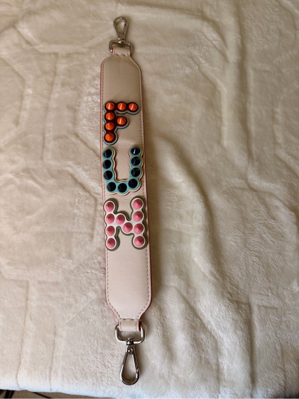 Fendi Camelia Fun Studded Mini Leather Handbag Strap